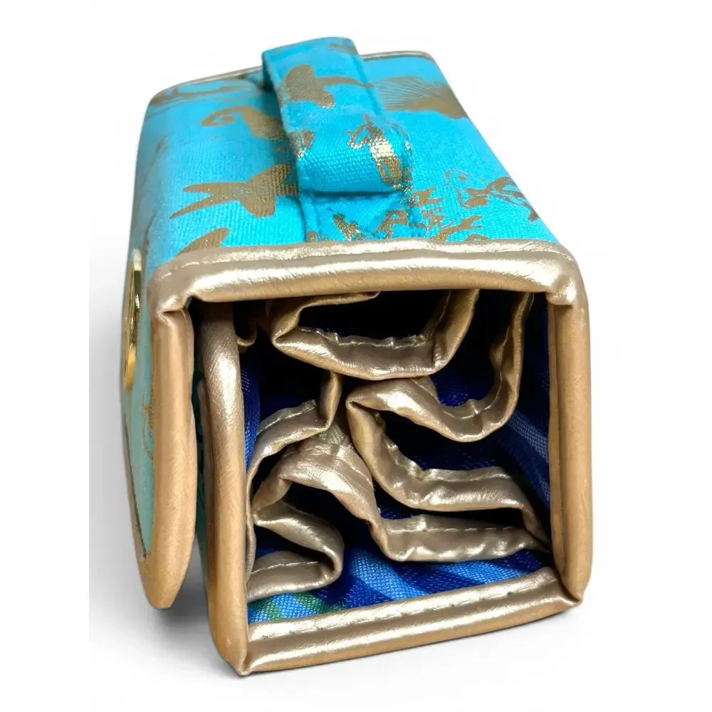 Macbeth Collection Margaret Josephs Travel Jewelry Roll Turquoise Gold Sea Life